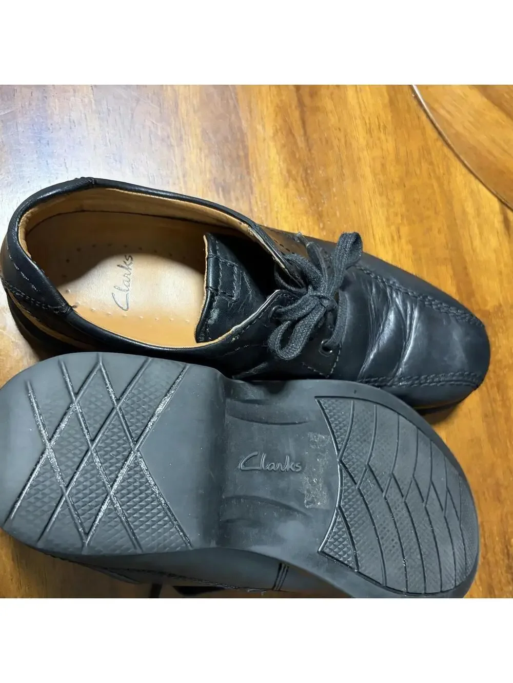 Clarks black leather